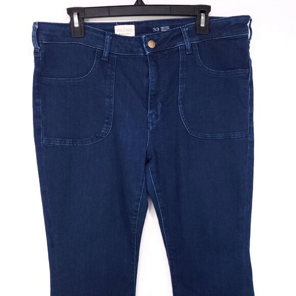 Anthropologie Pilcro Flare Jean Womens Size 33 Mid Rise Dark Wash 30 Inseam - Picture 3 of 13